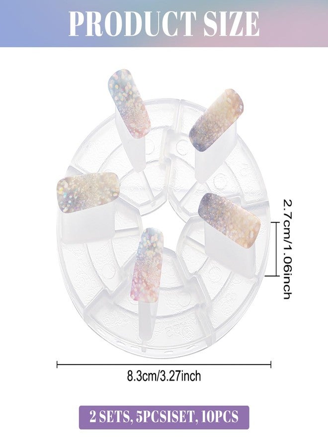beinkmake 2pcs Acrylic Nail Stands Nail Stand for Press on Nails Display False Nails Holder for Painting Nails Practices Nail Art Kit Accessories, Clear - Image 2